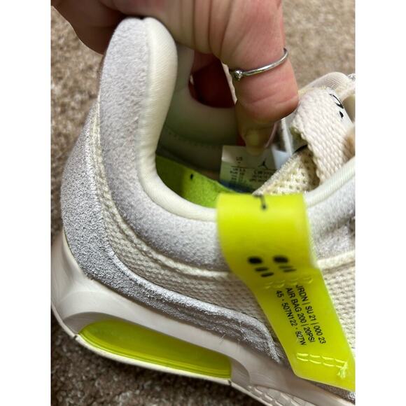 Womens JORDAN MA2 'PALE IVORY VOLT' neon suede chunky sole SZ 6 tennis shoes - Picture 8 of 11